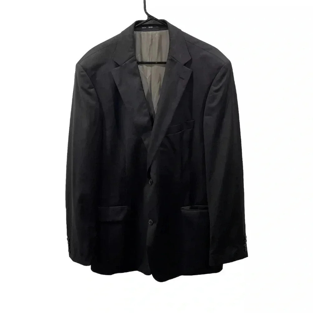 Hugo Boss Pasolini Movie Charcoal Grey 2 Button Super 100 Wool Blazer Jacket 46L